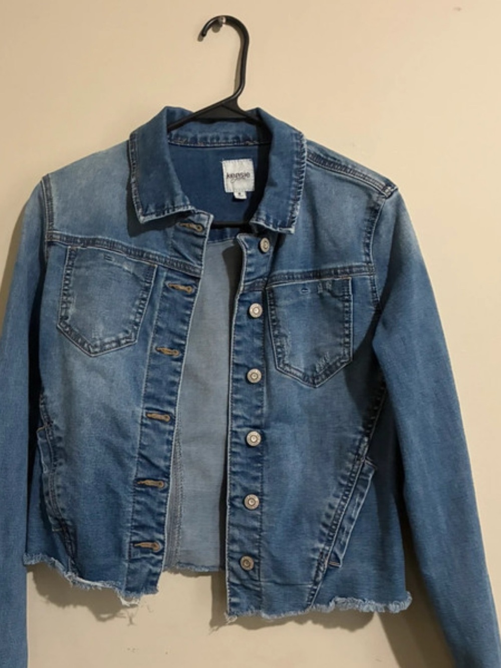 Abercrombie & Fitch Medium Blue Distressed Denim Jacket - Women